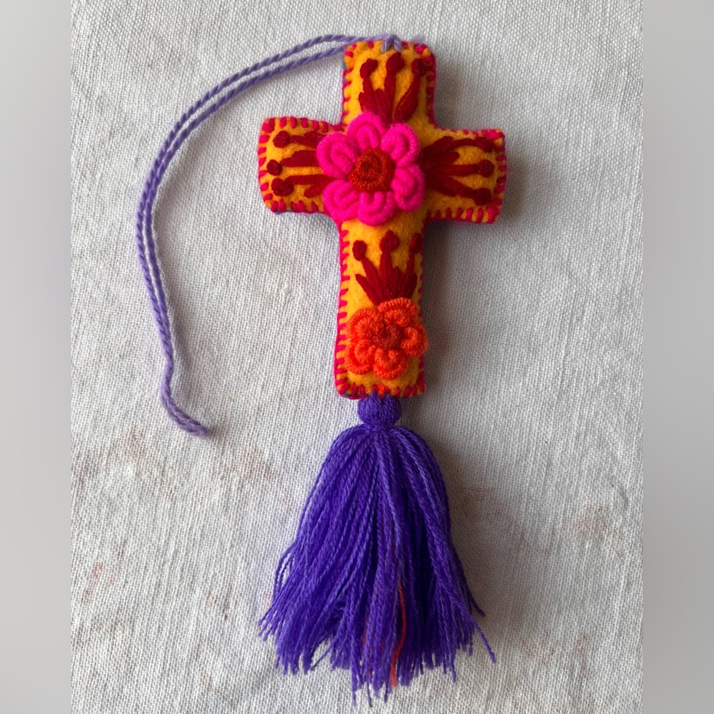 Handcrafted Felt Cross with Tassel
